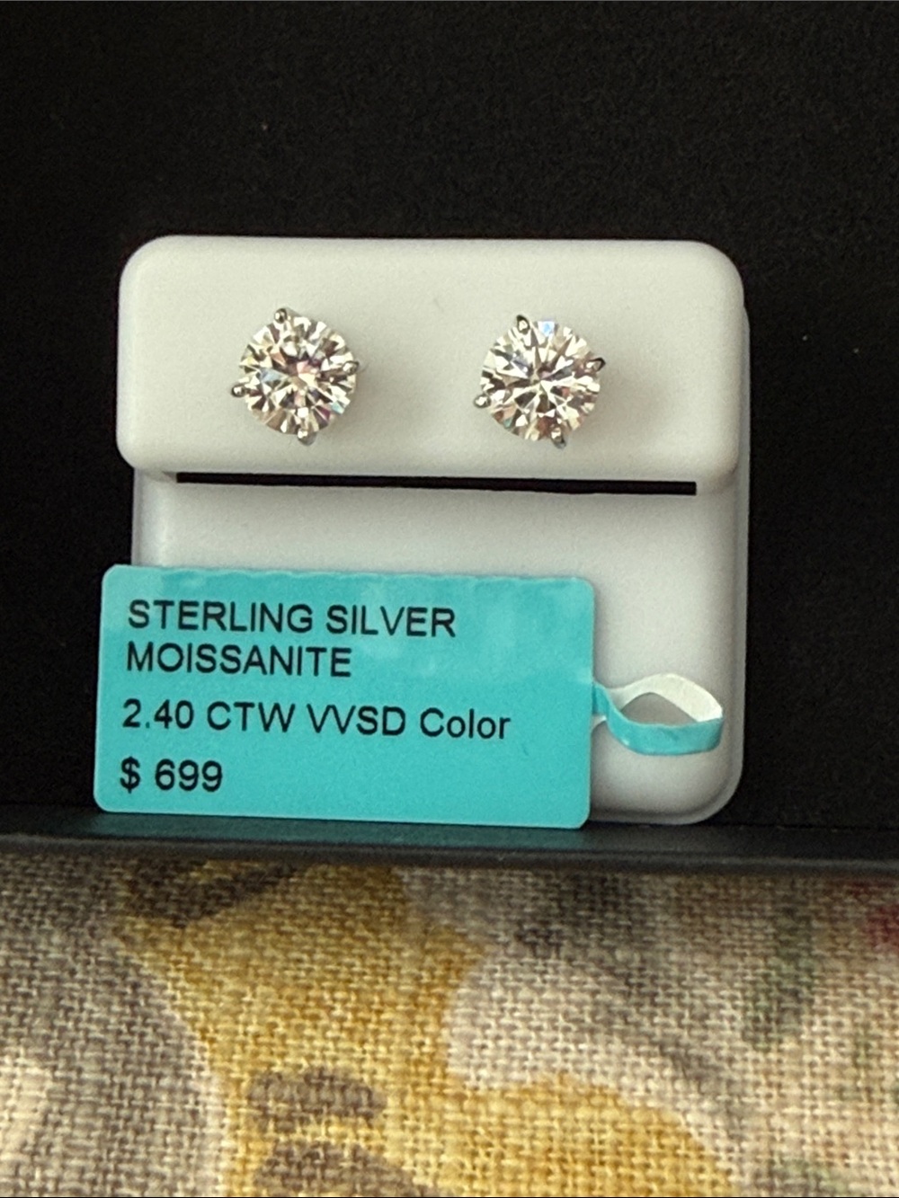 Sterling Silver Moissanite Stud Earrings